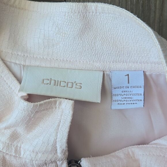 Chico's Light Pink Faux Reptile Print Jacket - Picture 7 of 8